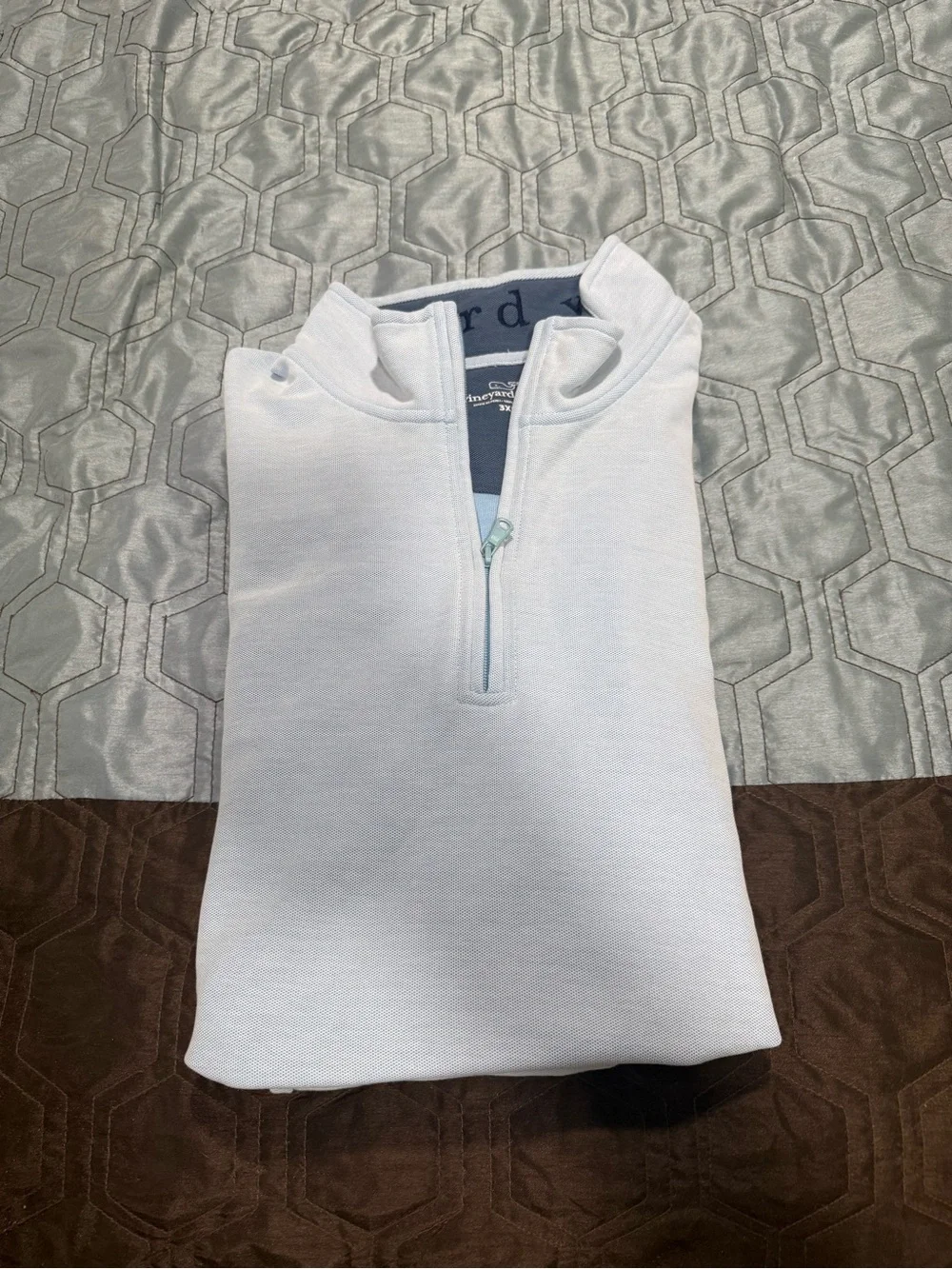 Vineyard Vines Mens Blue 100% Cotton  1/4 Zip Pullover Sweater Whale Logo 3XB - Picture 7 of 7